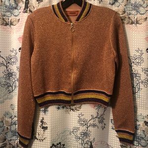 Missoni Rose Lurex Bomber Jacket size Small, NWT